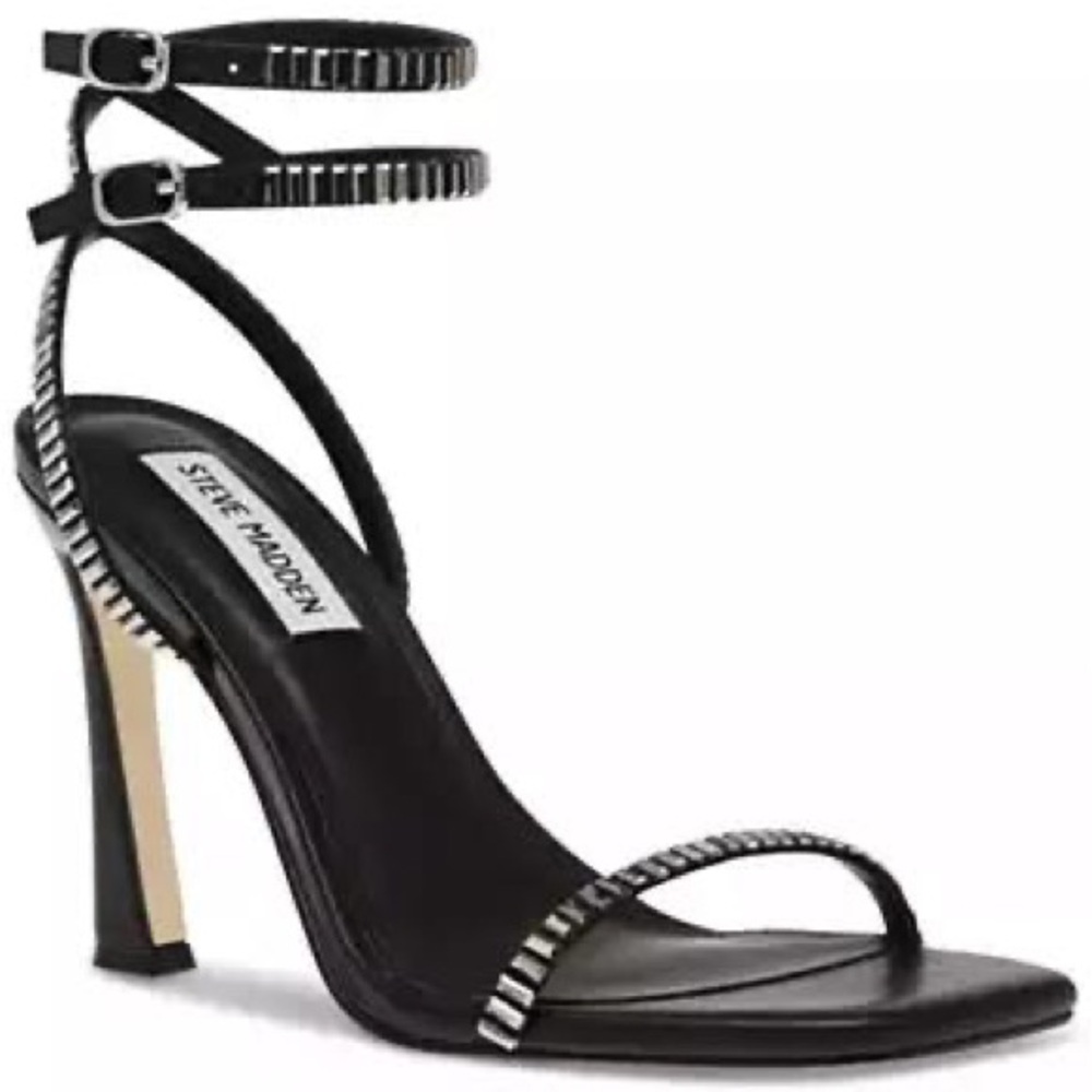 Steve Madden Black Strappy Heels Sandals For Women. Gorgeous design. New. Size 7